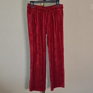 Adidas Red Velour Track Pants